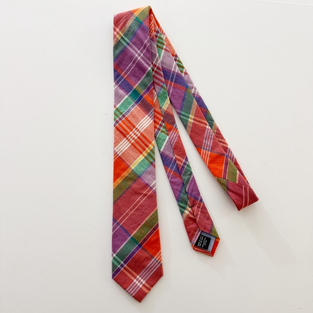 Tommy Hilfiger Plaid Slim Cotton Tie